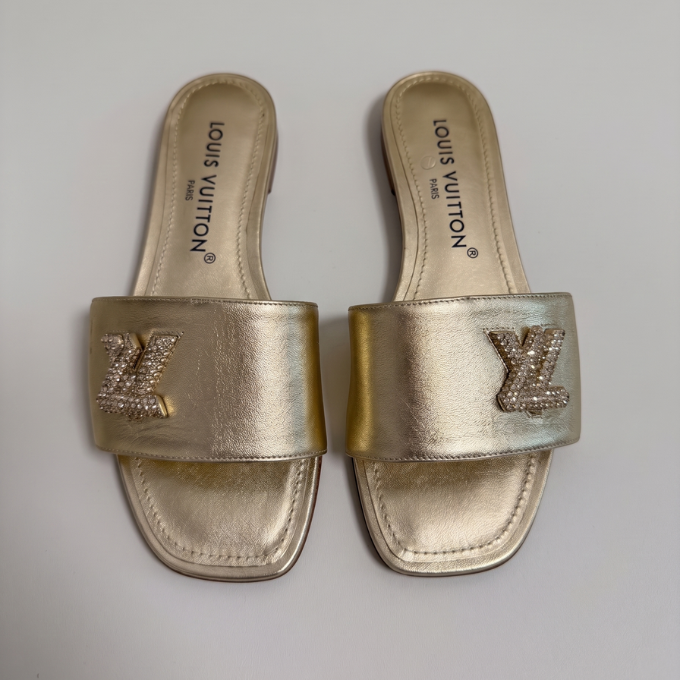 Louis Vuitton Shake Flat Mules - Gold