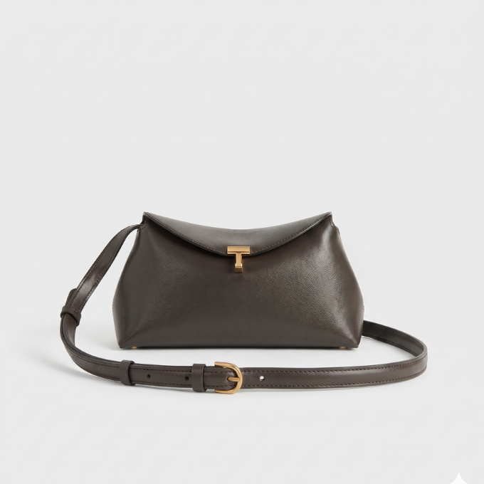 TOTEME T-Lock Small Bag - Maro Închis