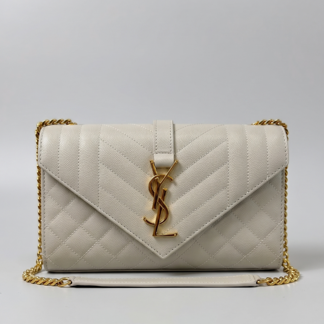 Saint Laurent Envelope Small Bag - Alb