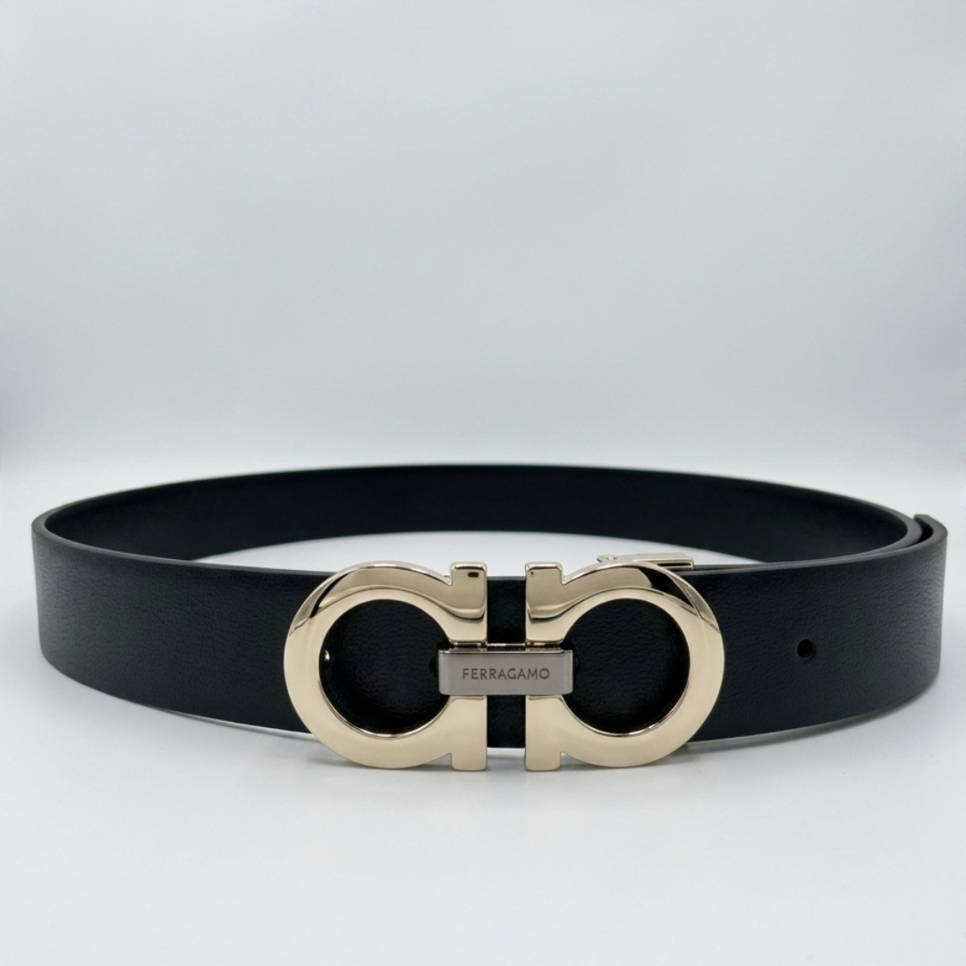 Ferragamo Gancini Belt - Negru&Maro