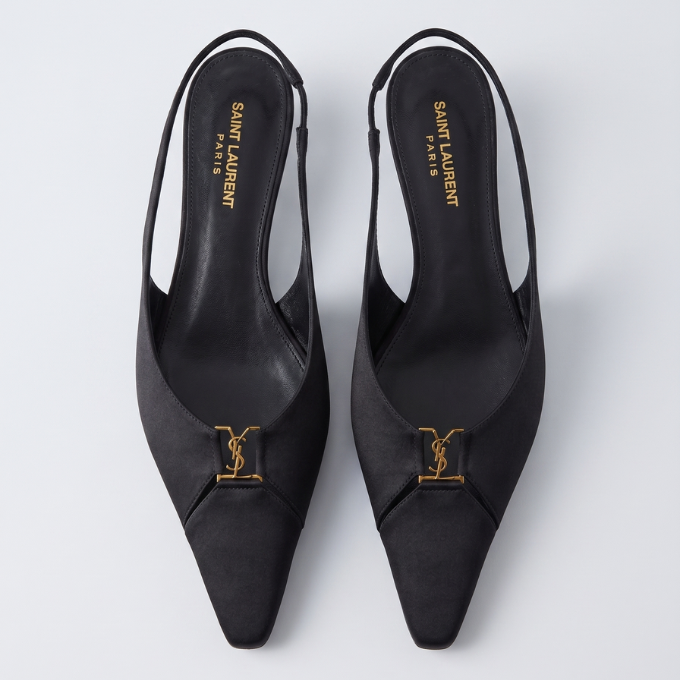 YSL Babylone Flat Slingback - Black