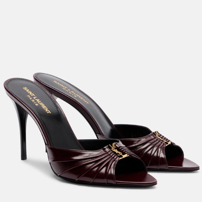 Saint Laurent Babylone Mules 90 - Burgundy