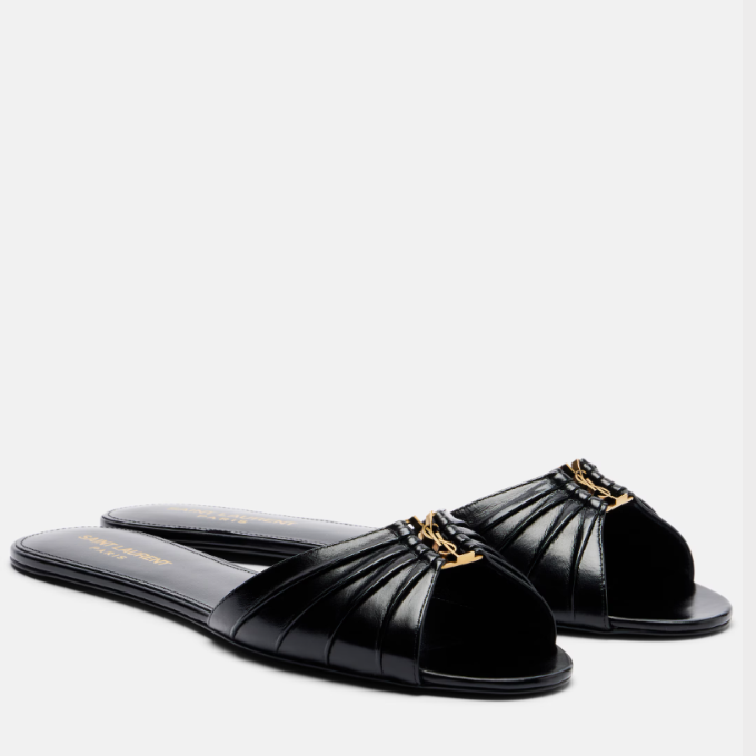 Saint Laurent Babylone Slides - Black