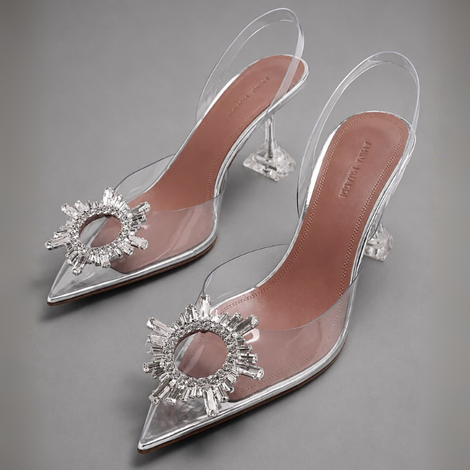 Amina Muaddi Begum Glass Slingback 65