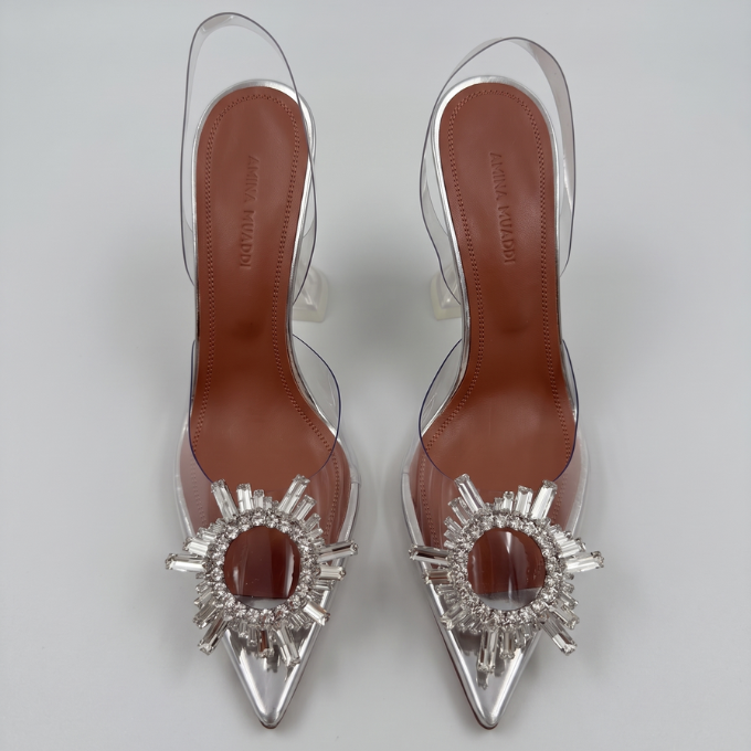 Amina Muaddi Begum Glass Slingback 95