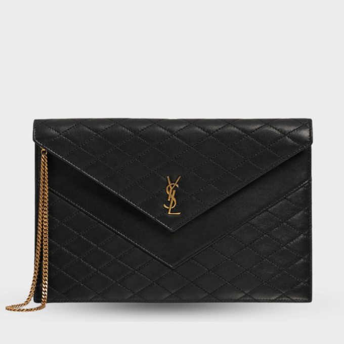 Saint Laurent Gaby Flat Clutch - Black