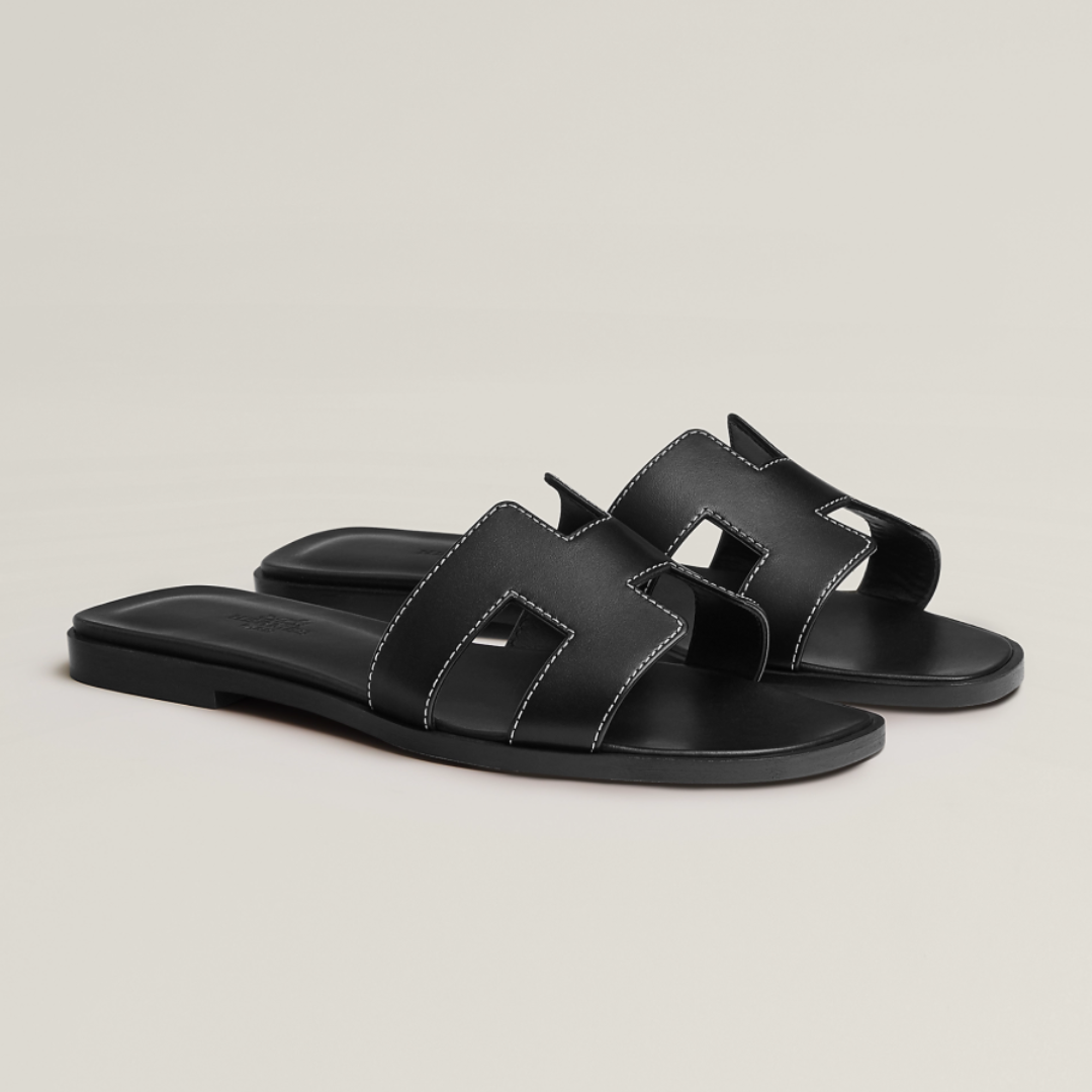 HERMES Oran Sandals Negru