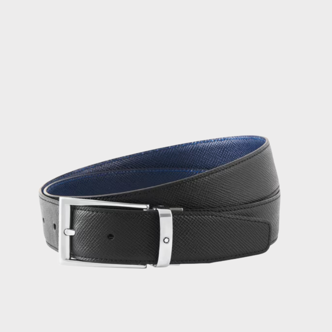 Montblanc Reversible Belt - Negru&Albastru