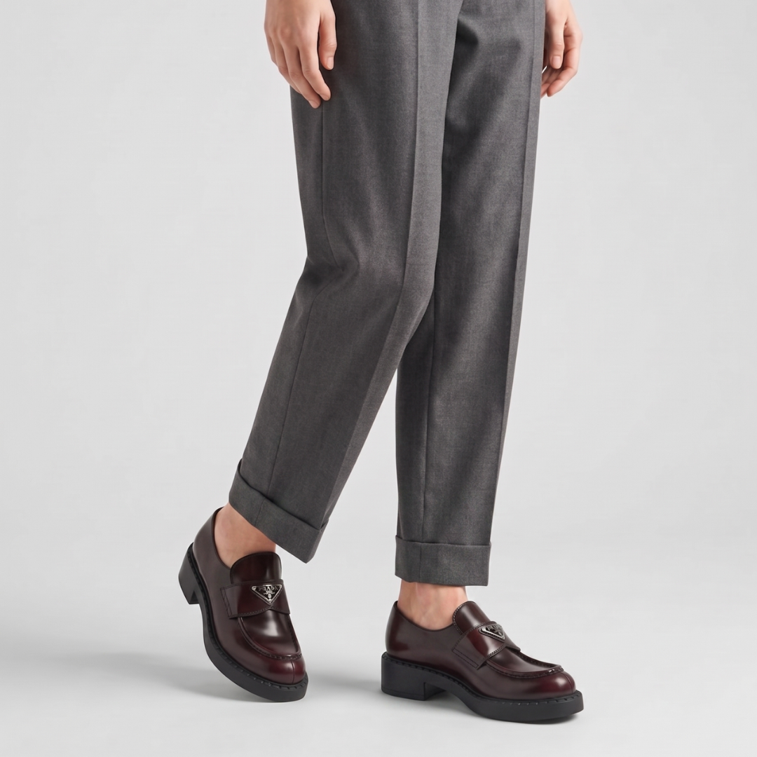 PRADA Chocolate Loafers - Burgundy