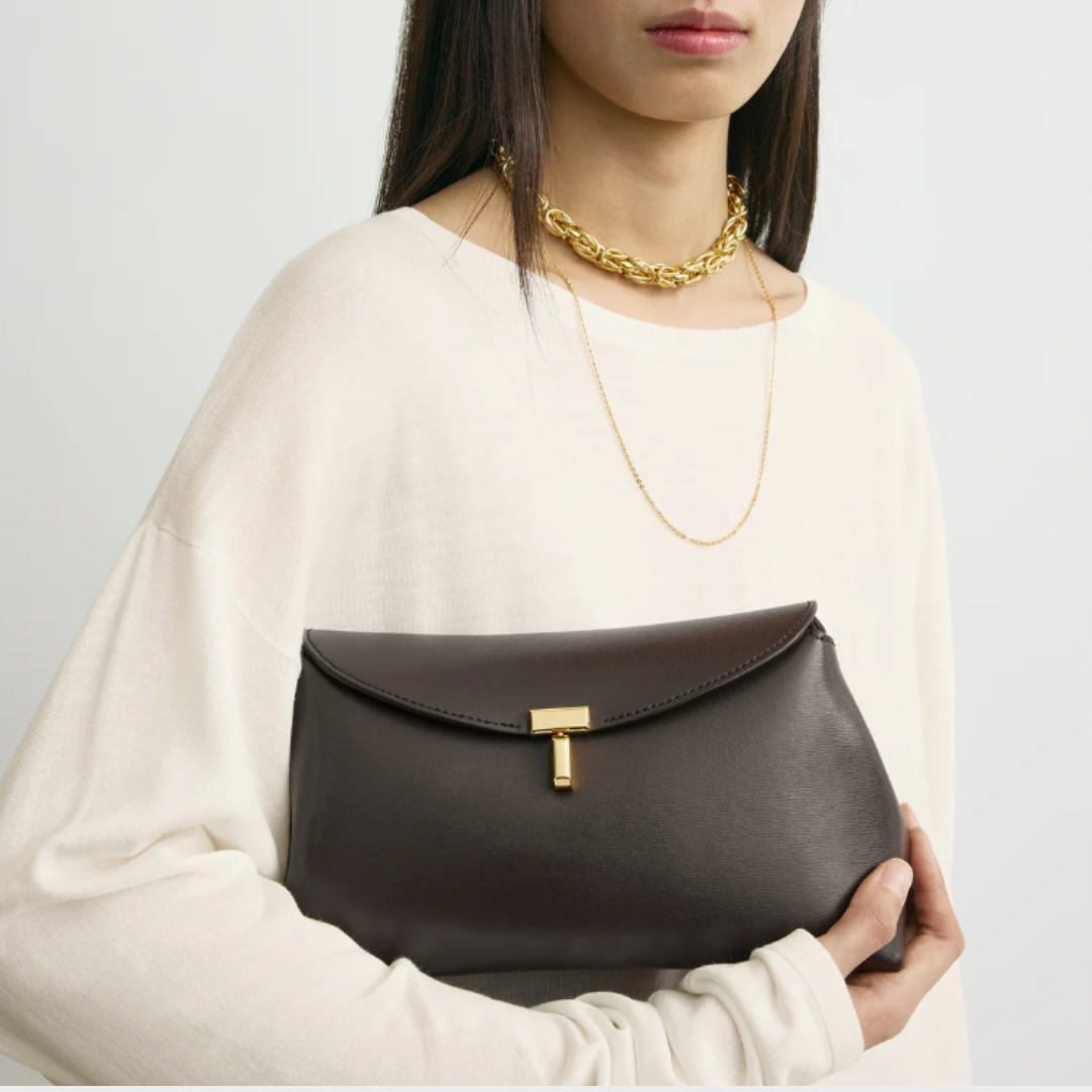 TOTEME T-Lock Small Bag - Maro Închis