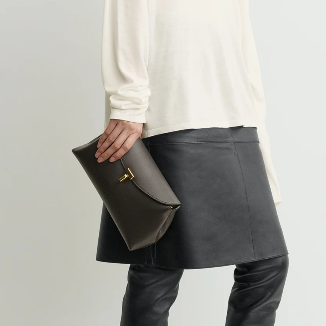 TOTEME T-Lock Small Bag - Maro Închis