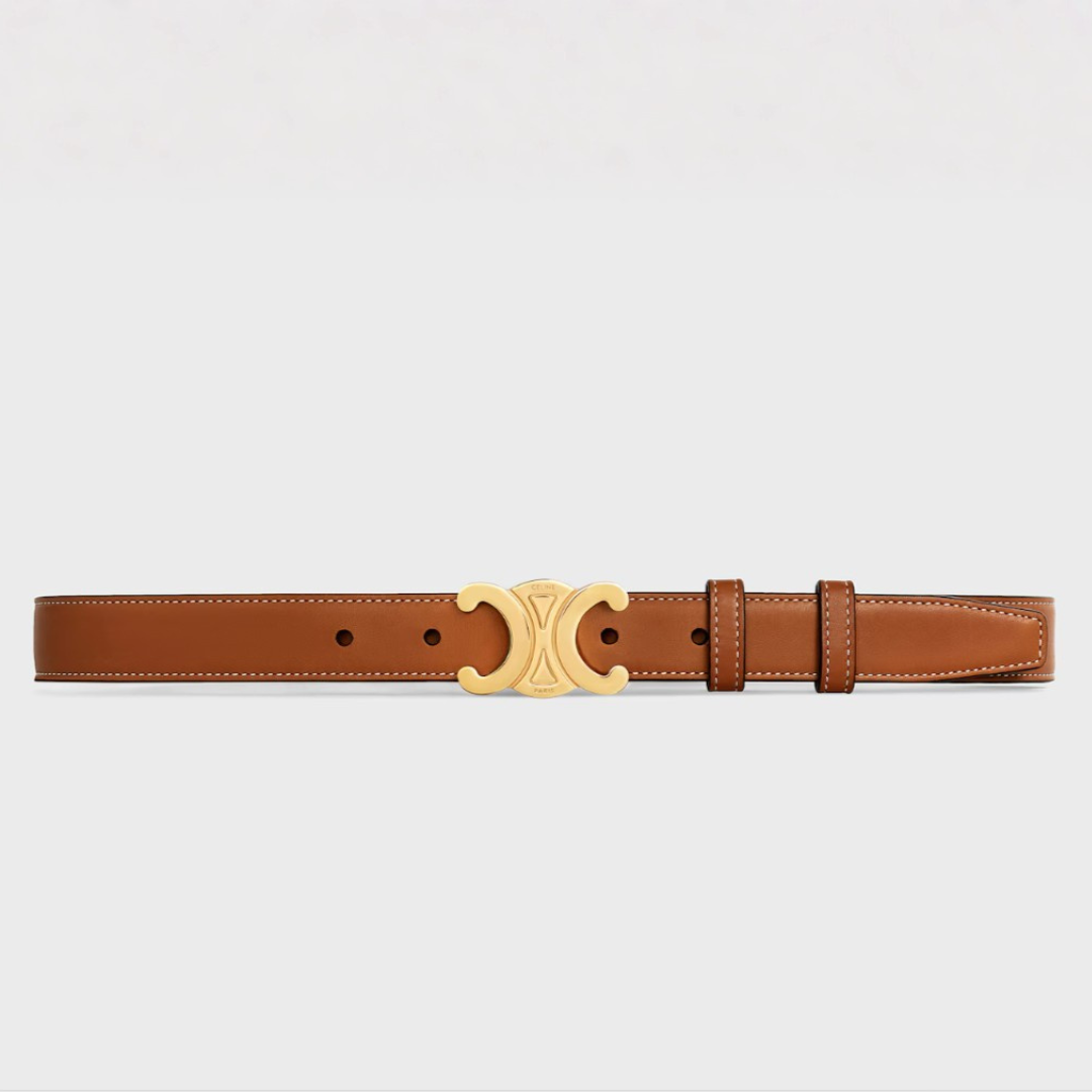Celine Triomphe Belt 25mm - Tan