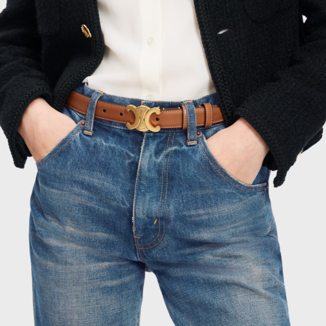 Celine Triomphe Belt 25mm - Tan