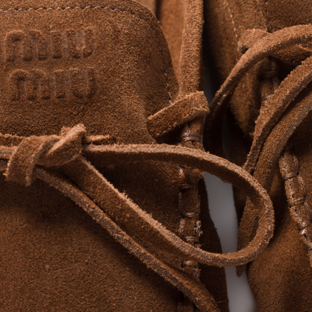 MIU MIU Suede Deck Mules - Maro