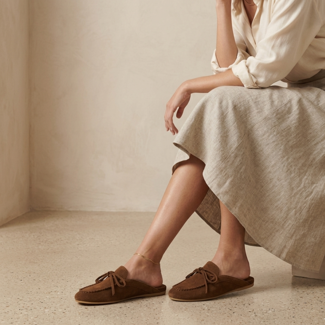 MIU MIU Suede Deck Mules - Maro