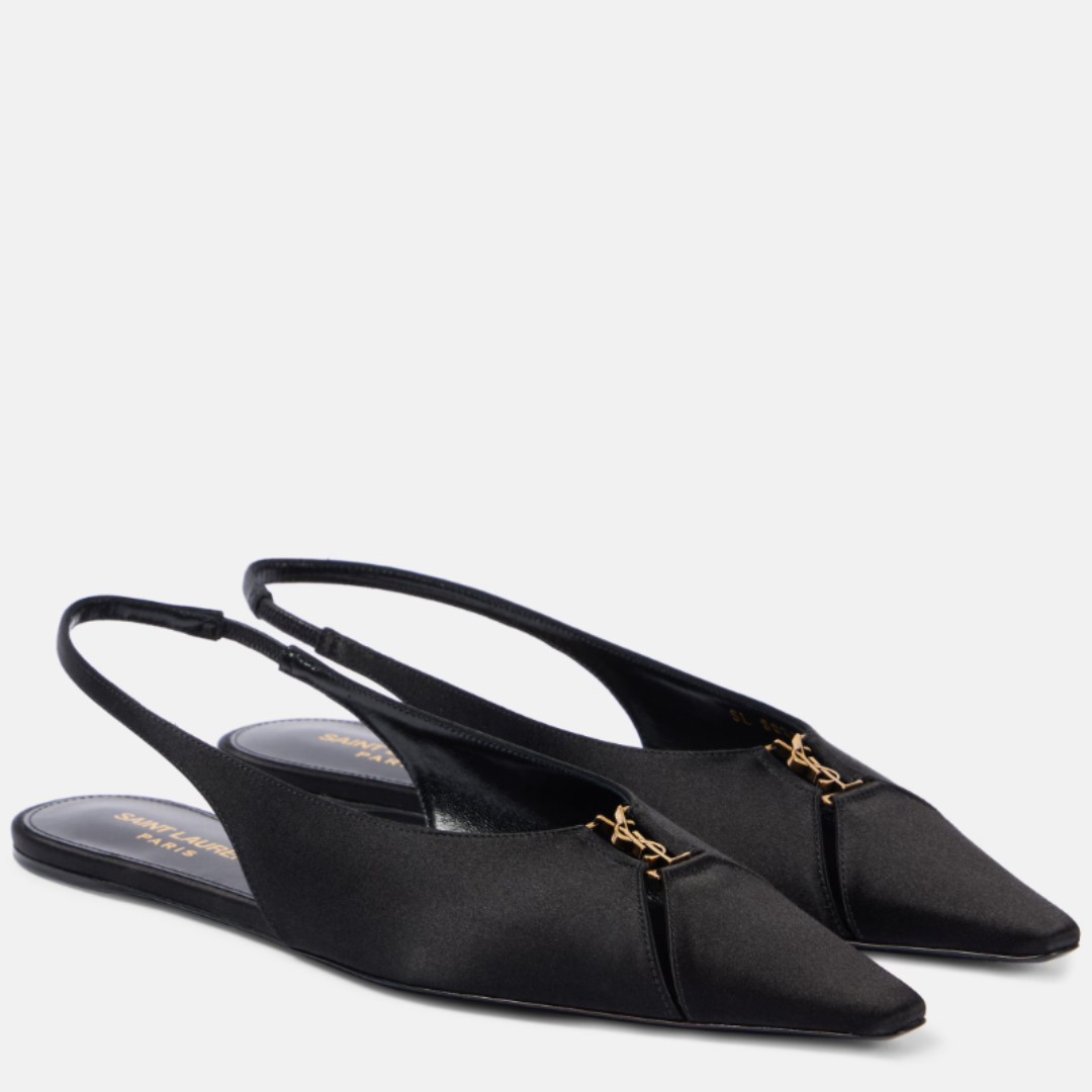 YSL Babylone Flat Slingback - Black
