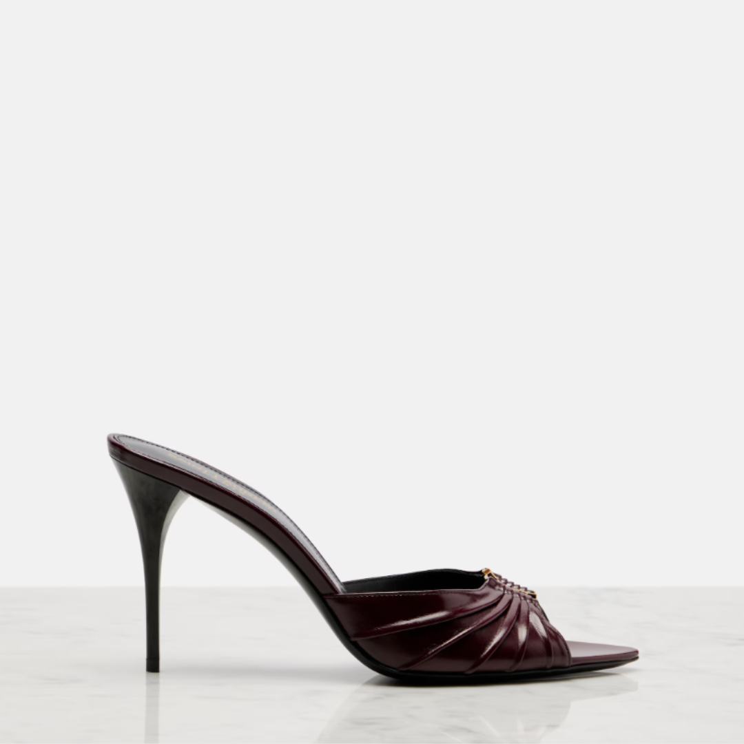 Saint Laurent Babylone Mules 90 - Burgundy