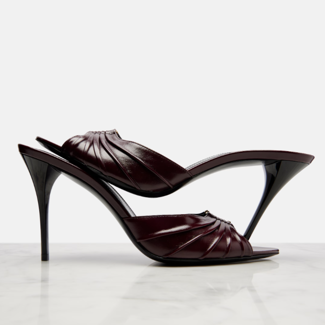 Saint Laurent Babylone Mules 90 - Burgundy