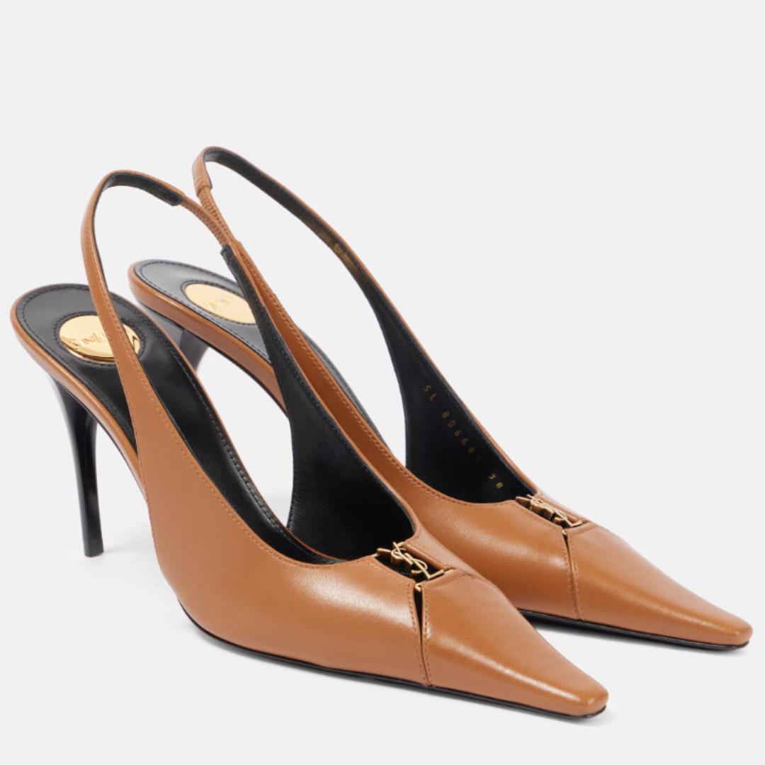 YSL Babylone Slingback Pumps - Brown