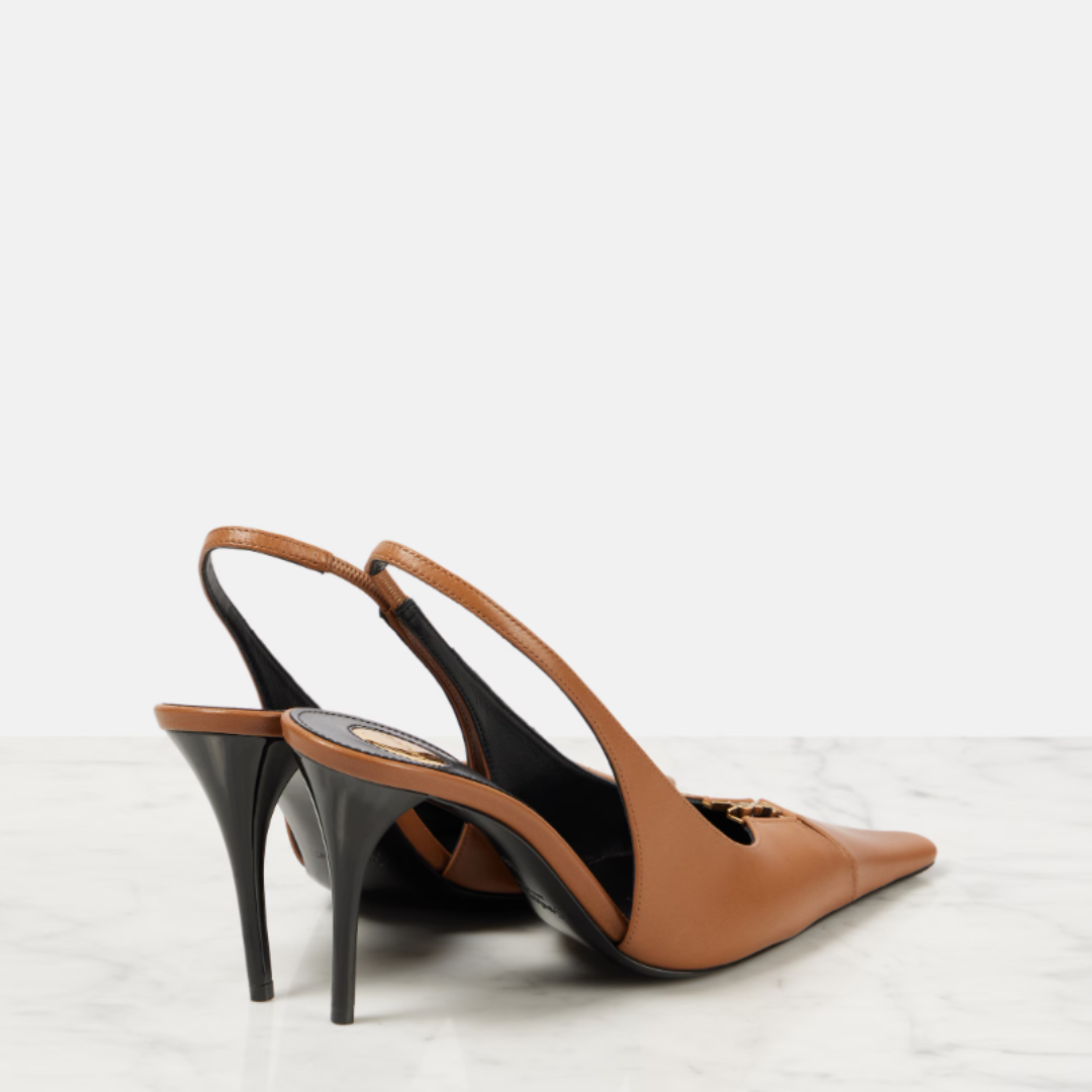 YSL Babylone Slingback Pumps - Brown