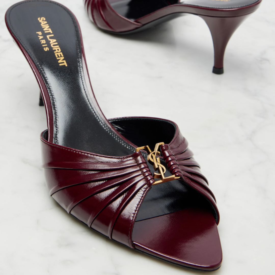 Saint Laurent Babylone Mules 60 - Burgundy