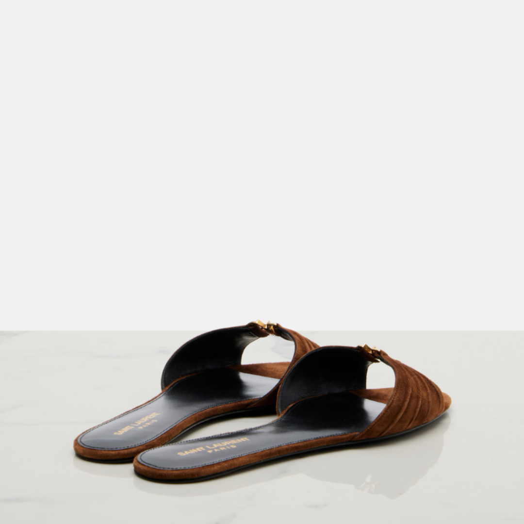 Saint Laurent Babylone Slides - Dark Havana