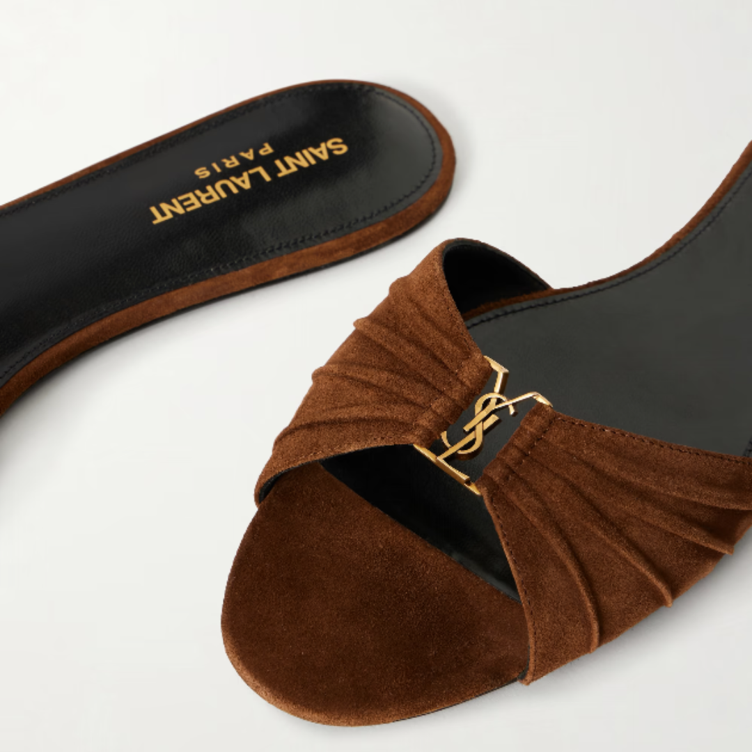 Saint Laurent Babylone Slides - Dark Havana