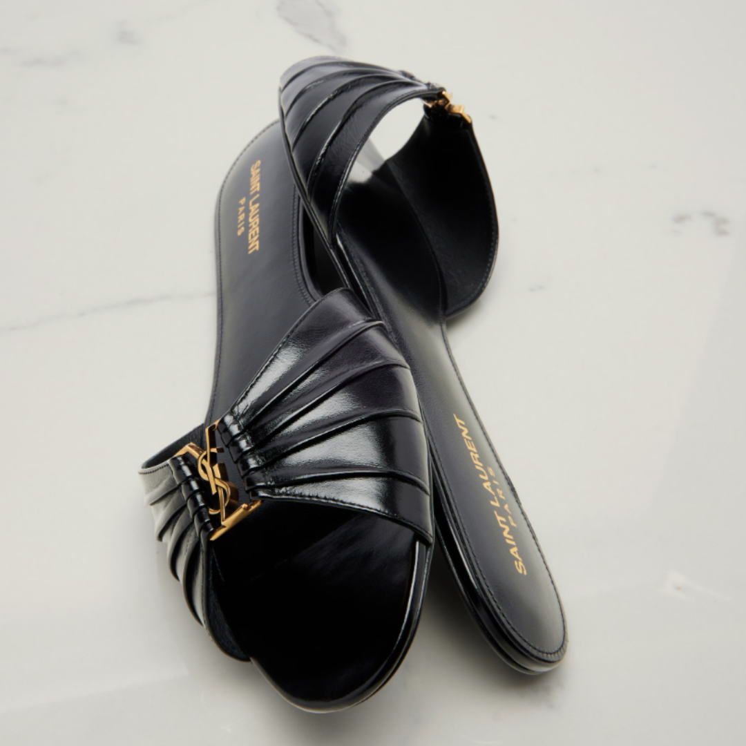Saint Laurent Babylone Slides - Black