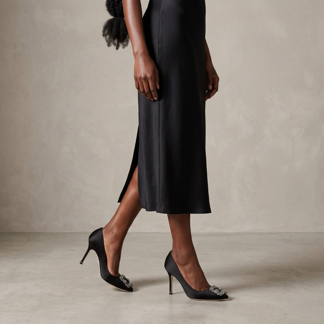 Manolo Blahnik Hangisi Jewel Buckle Pumps
