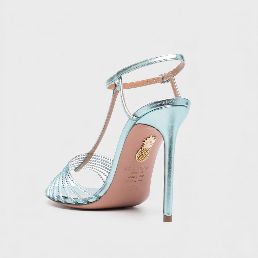 Aquazzura Amore Mio Crystal Sandals - Albastru