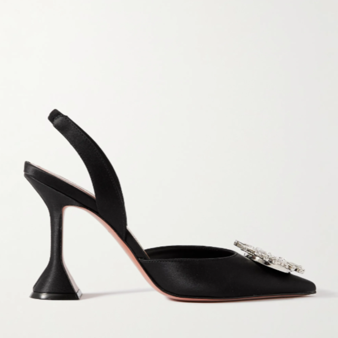 Amina Muaddi Begum Slingback 95 Negru