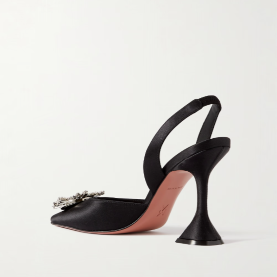 Amina Muaddi Begum Slingback 95 Negru