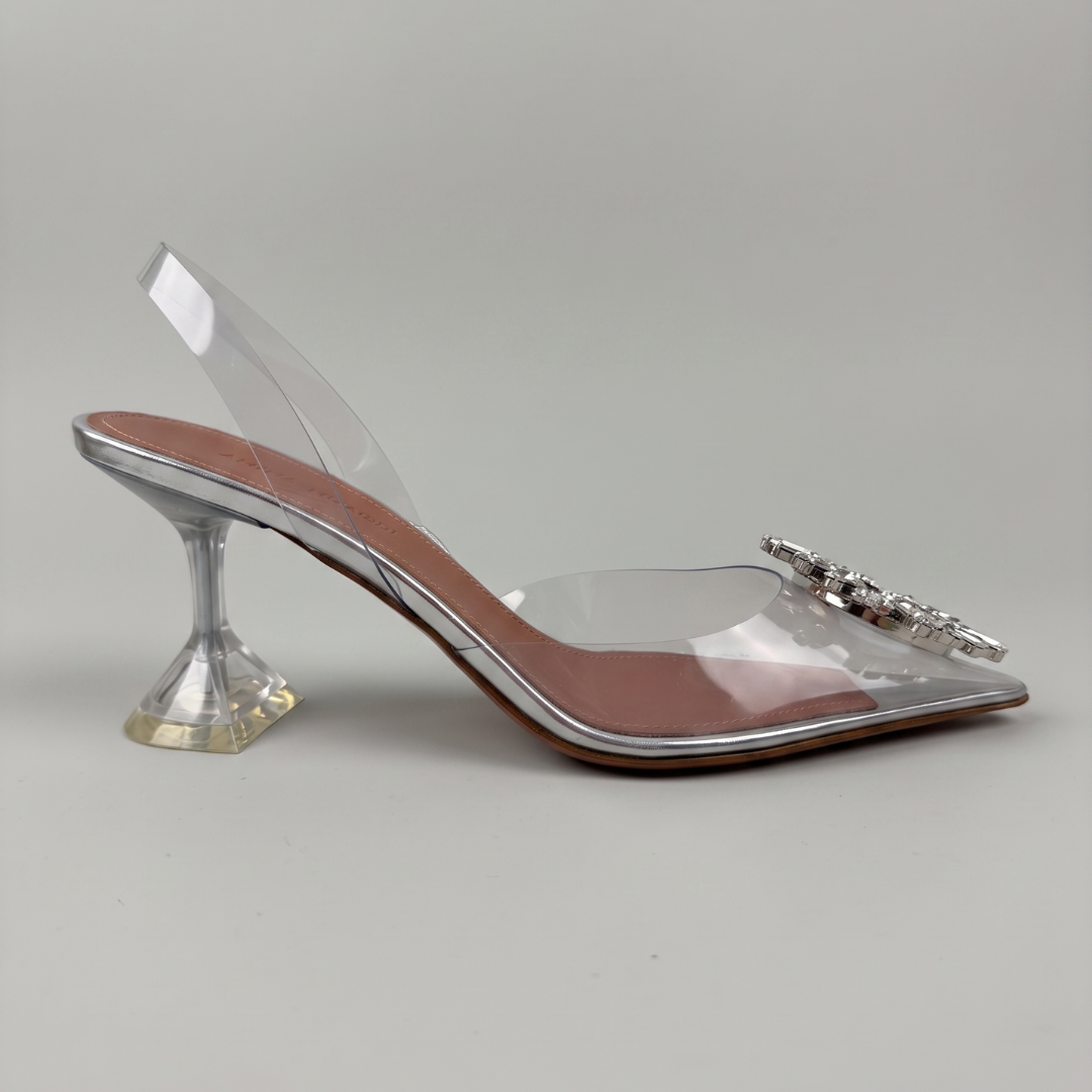 Amina Muaddi Begum Glass Slingback 65 - Transparent