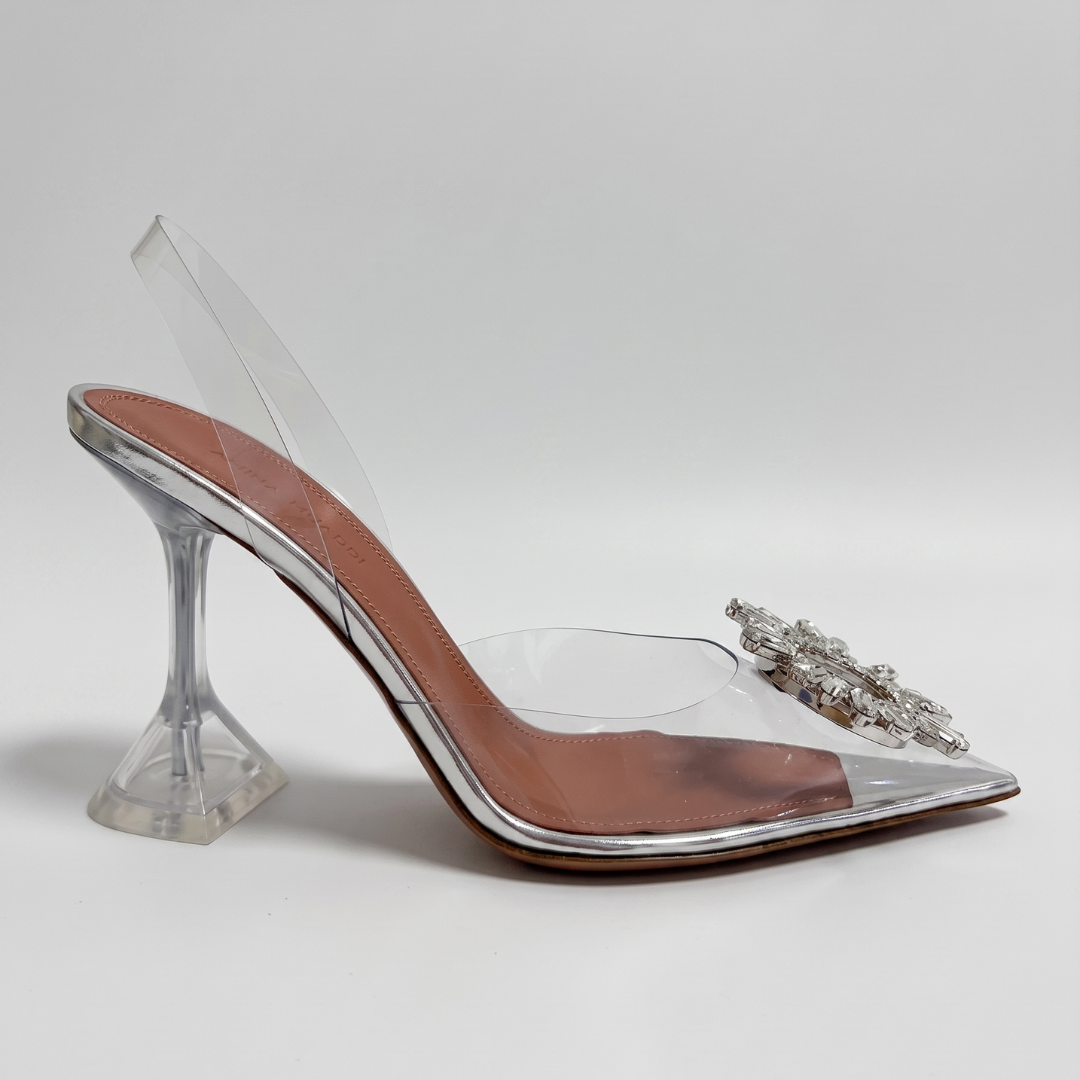Amina Muaddi Begum Glass Slingback 95 - Transparent