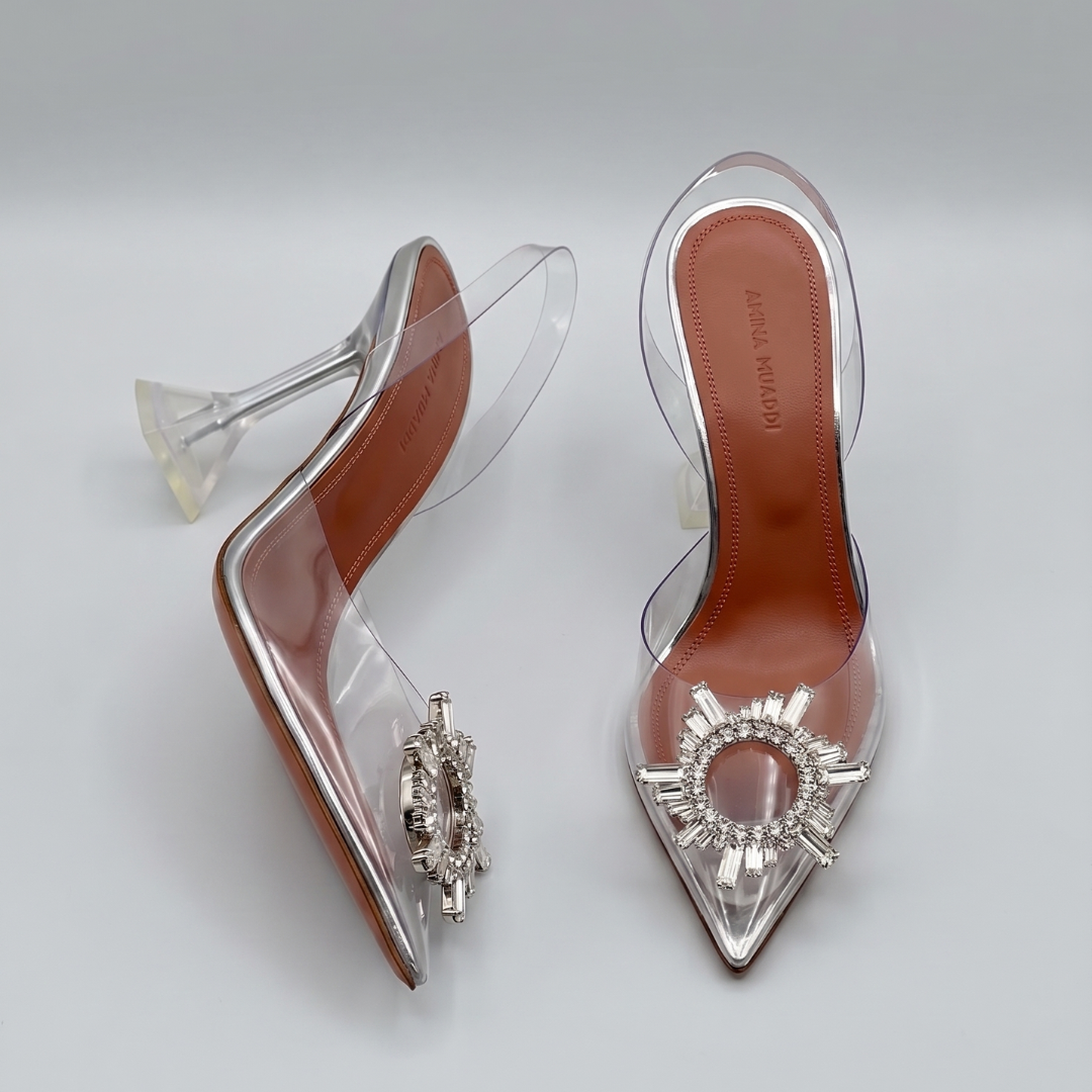 Amina Muaddi Begum Glass Slingback 95 - Transparent