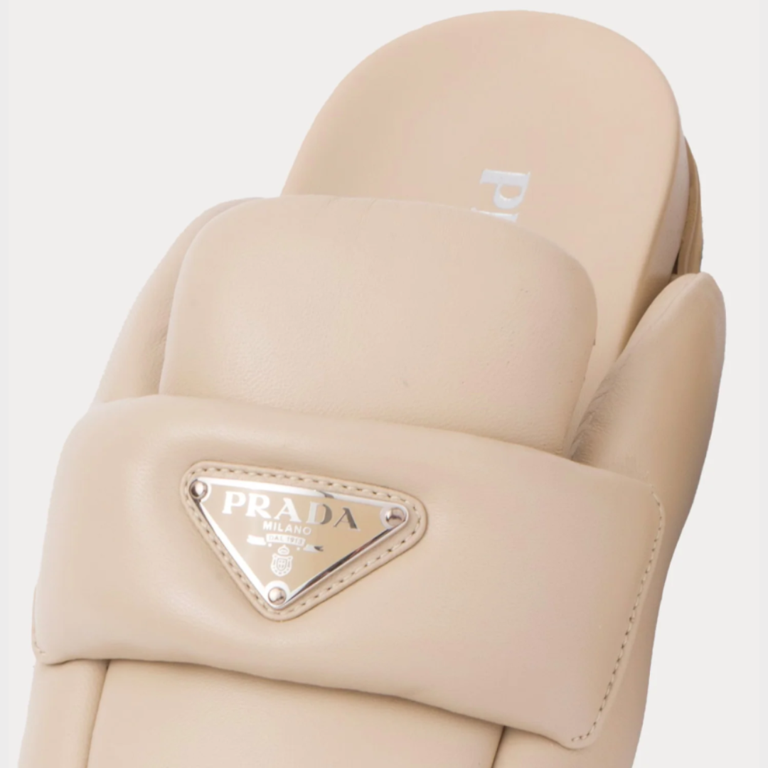 PRADA Soft Padded Nappa Mules - Bej