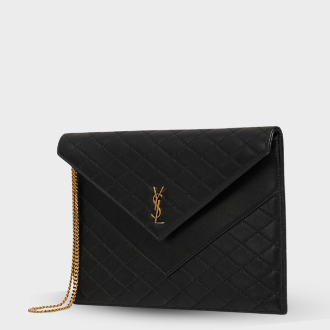 Saint Laurent Gaby Flat Clutch - Black