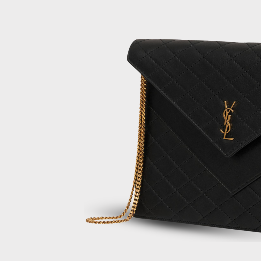 Saint Laurent Gaby Flat Clutch - Black