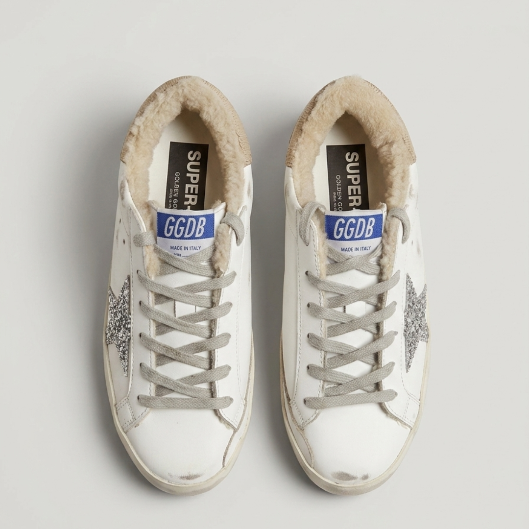 Golden Goose Super Star Sneakers - Alb&Argintiu