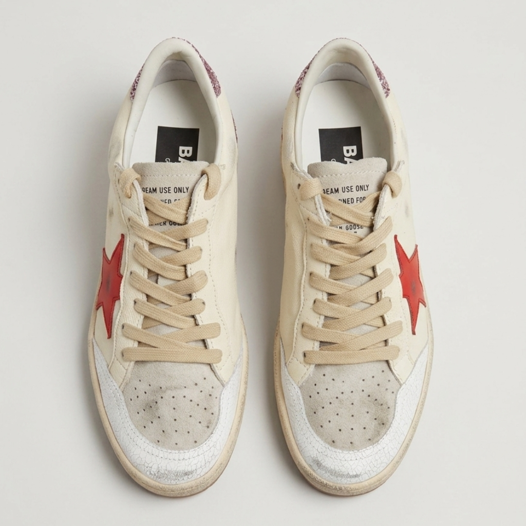 Golden Goose Super Star Sneakers - Bej&Rosu
