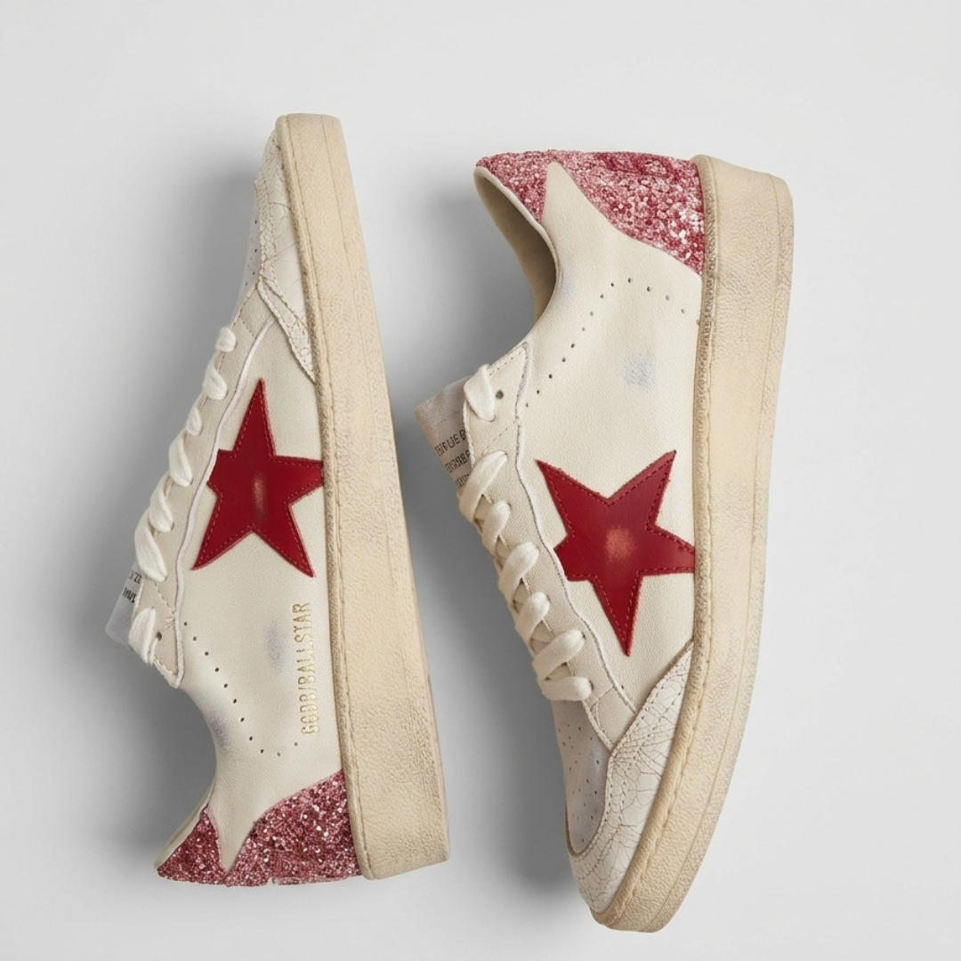 Golden Goose Super Star - Alb&Burgundi
