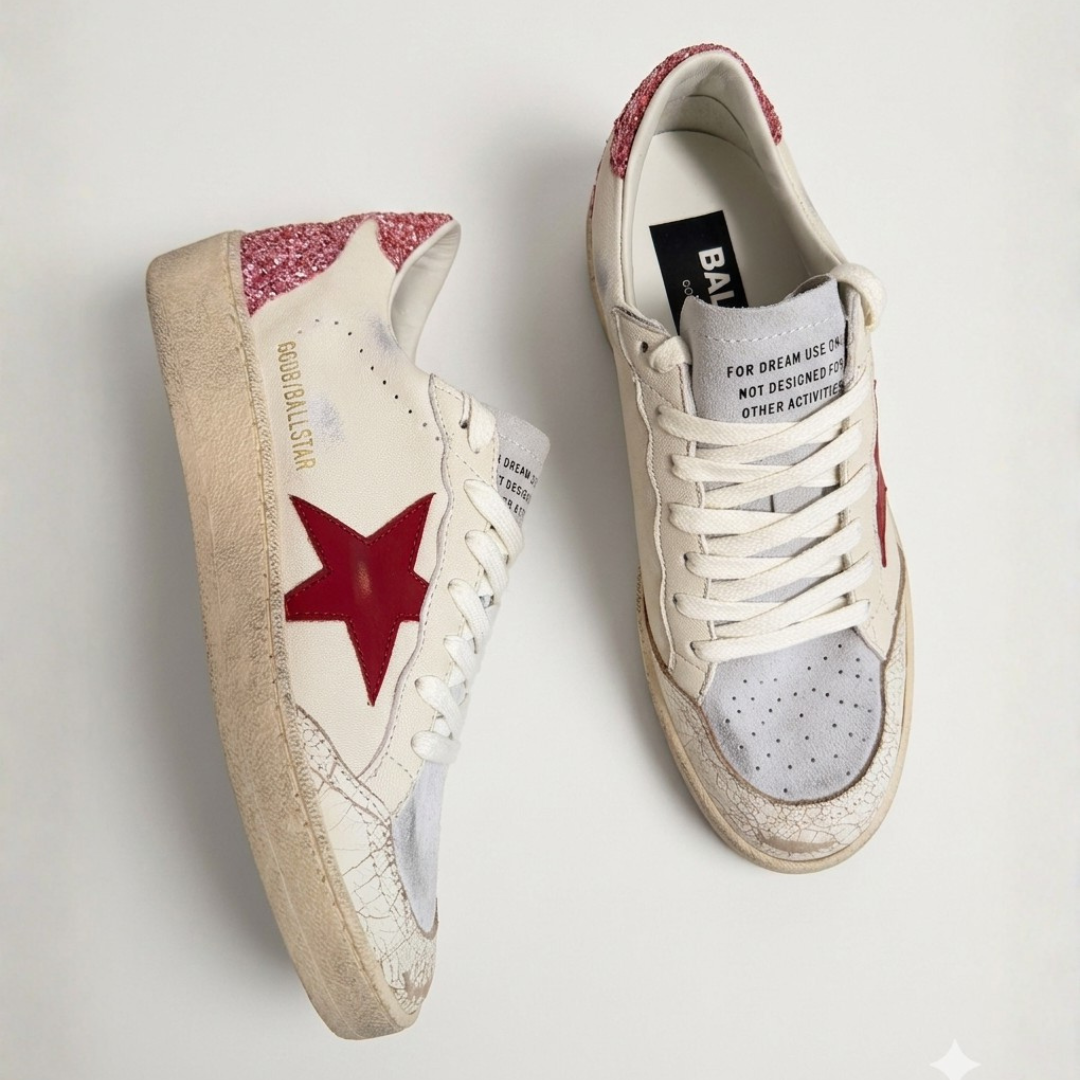 Golden Goose Super-Star - White&Burgundy