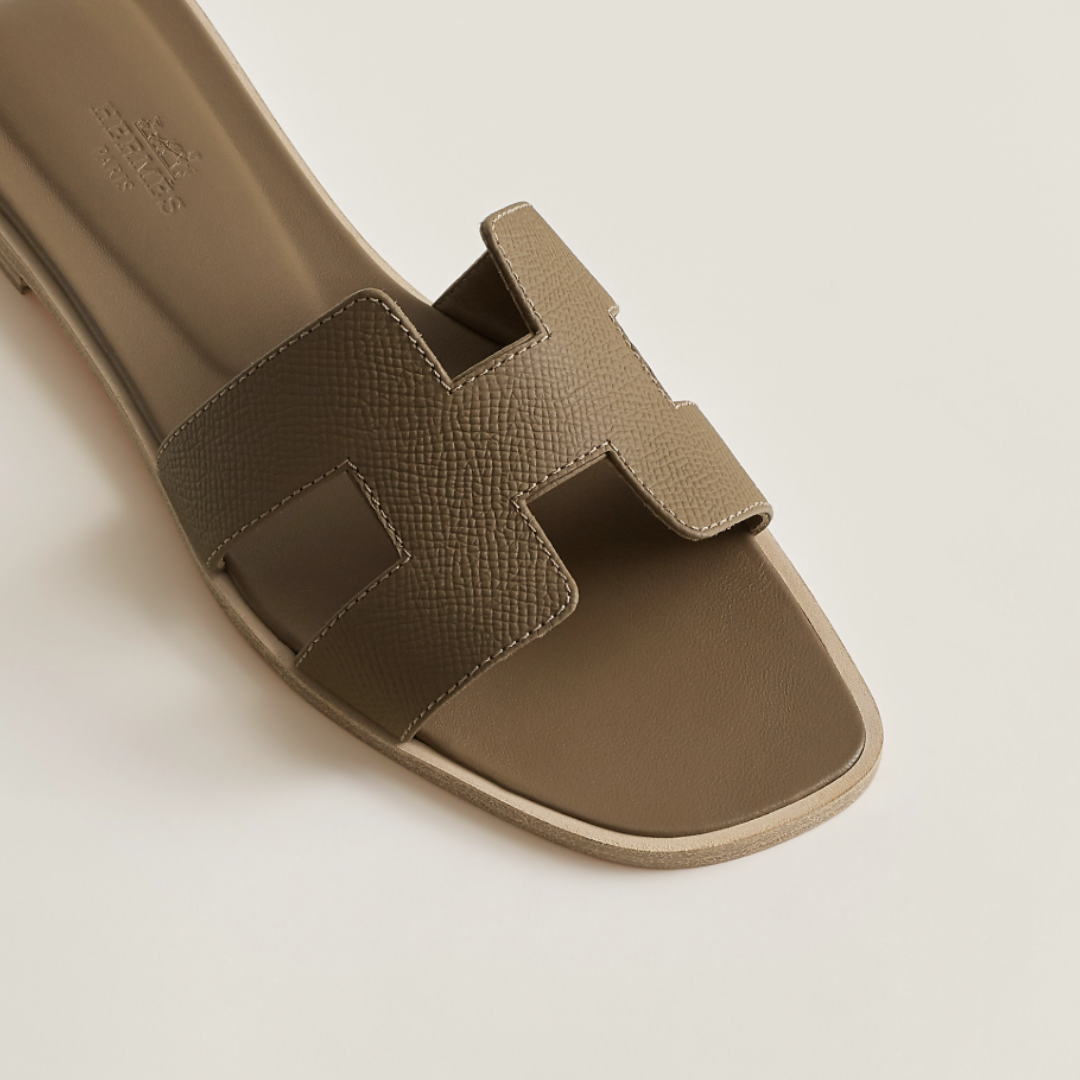 HERMES Oran Sandals Bej-Cenuşiu