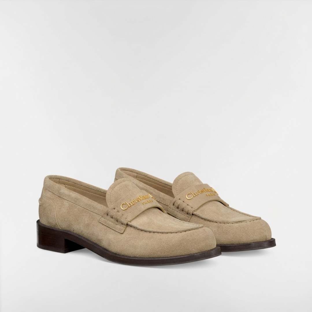 Dior Boy Loafers Piele Întoarsă Bej