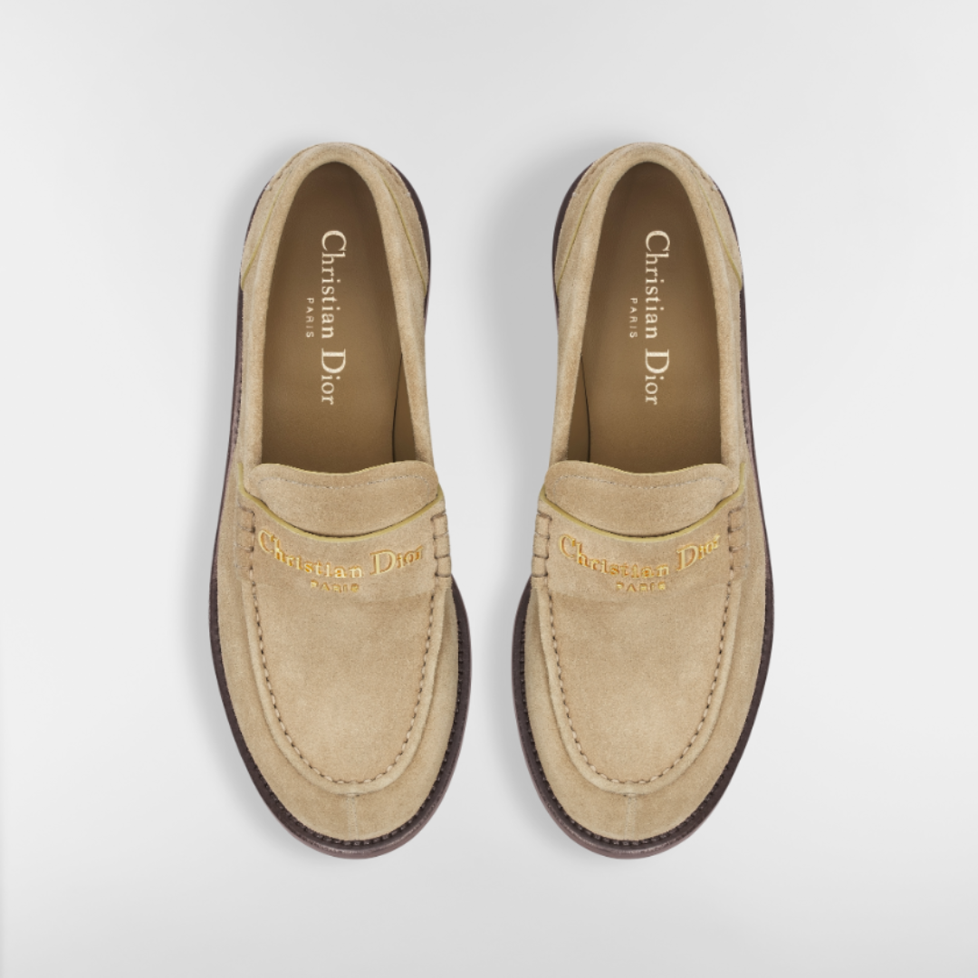 Dior Boy Loafers Piele Întoarsă Bej