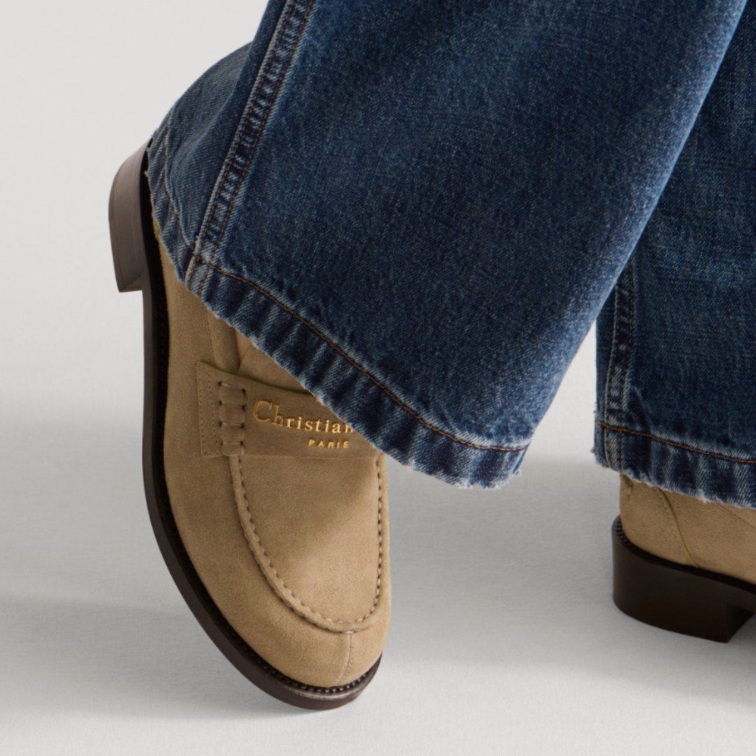 Dior Boy Loafers Piele Întoarsă Bej