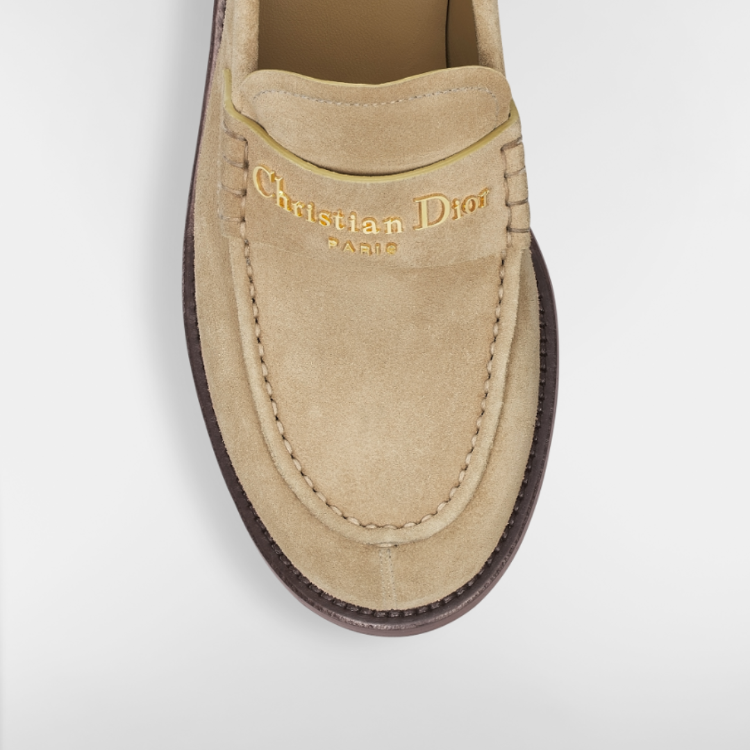 Dior Boy Loafers Piele Întoarsă Bej